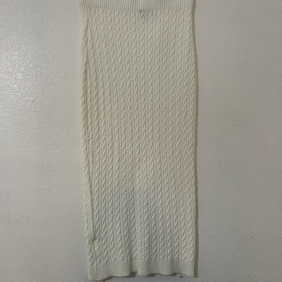 High Waist | Cream | Ribbed Maxi Pencil Skirt | Sz L  NWOT - Picture 4 of 9